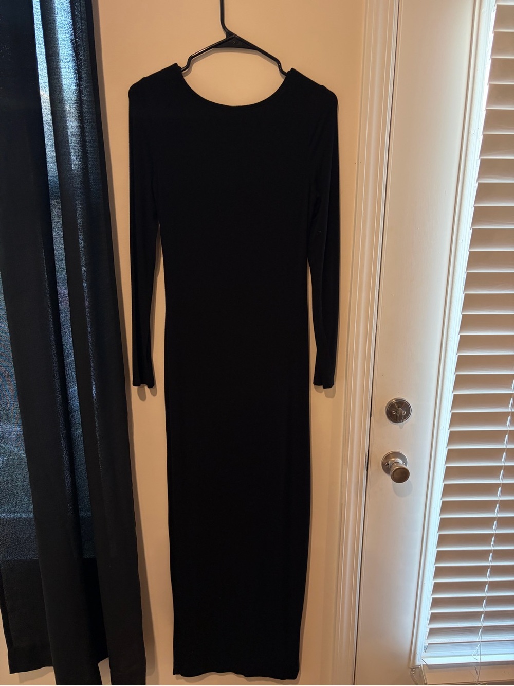 Black Long Sleeve Bodycon Maxi Dress | Shein Size M - Picture 4 of 4